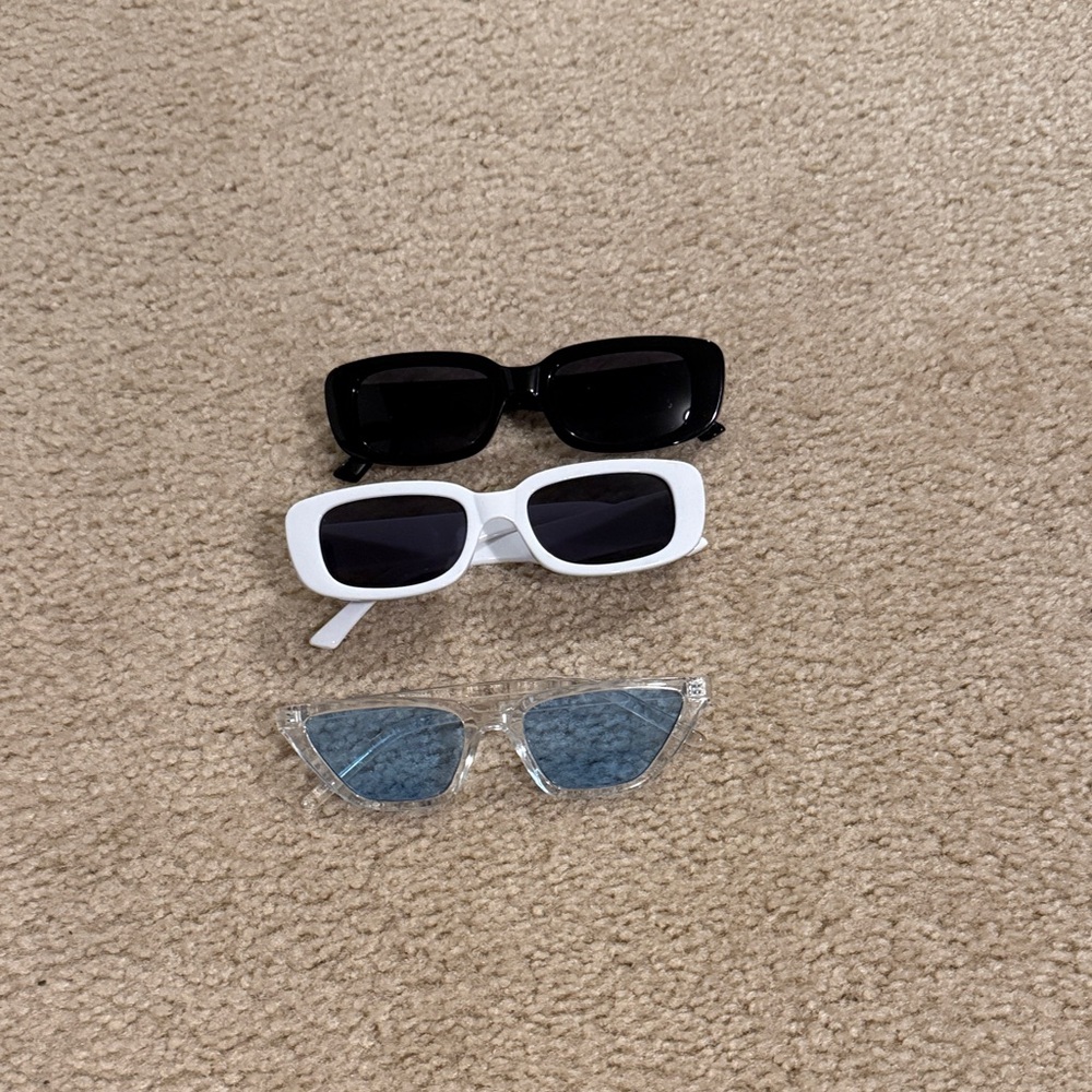 SHEIN Kids Sunglasses Trio - Black, White, and Blue